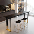 Luxury Rectangle Wooden Bar Table Gold Sled Base for Dining
