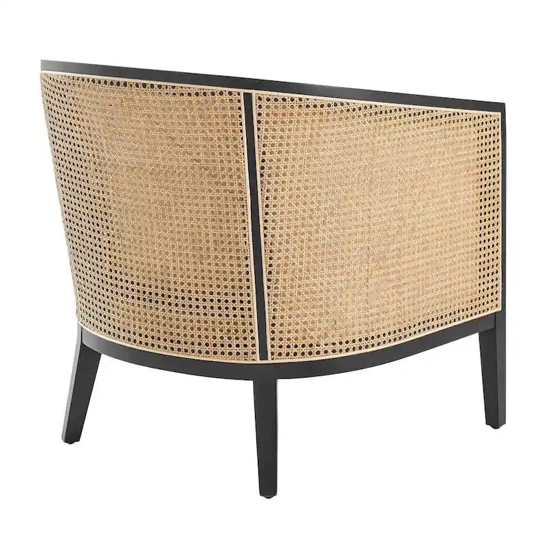 Tillman Linen Accent Arm Chair with Rattan