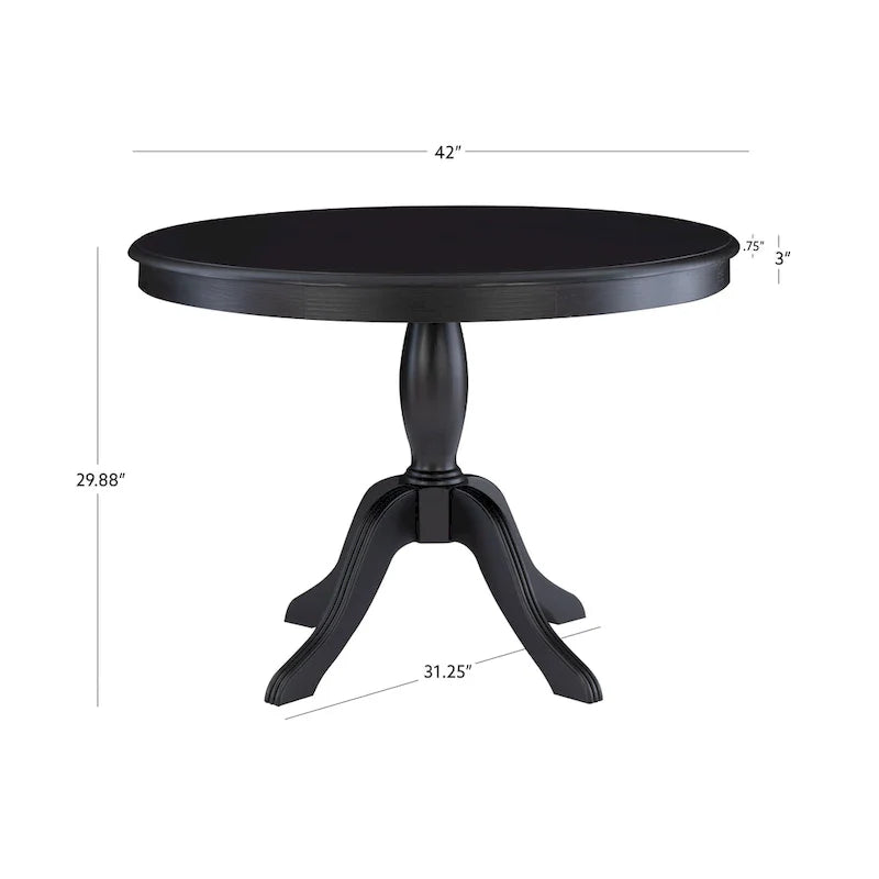 Round Solid Wood Pedestal Table
