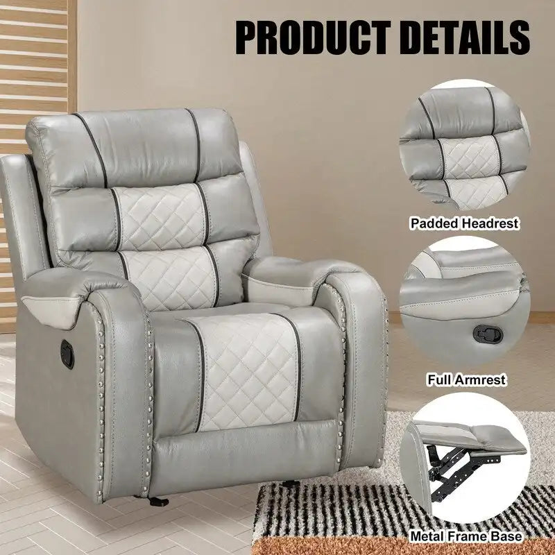 Μεγάλη Πολυθρόνα Recliner Αμερικάνικου Σχεδιασμού από Τεχνητό Δέρμα για το Σαλόνι