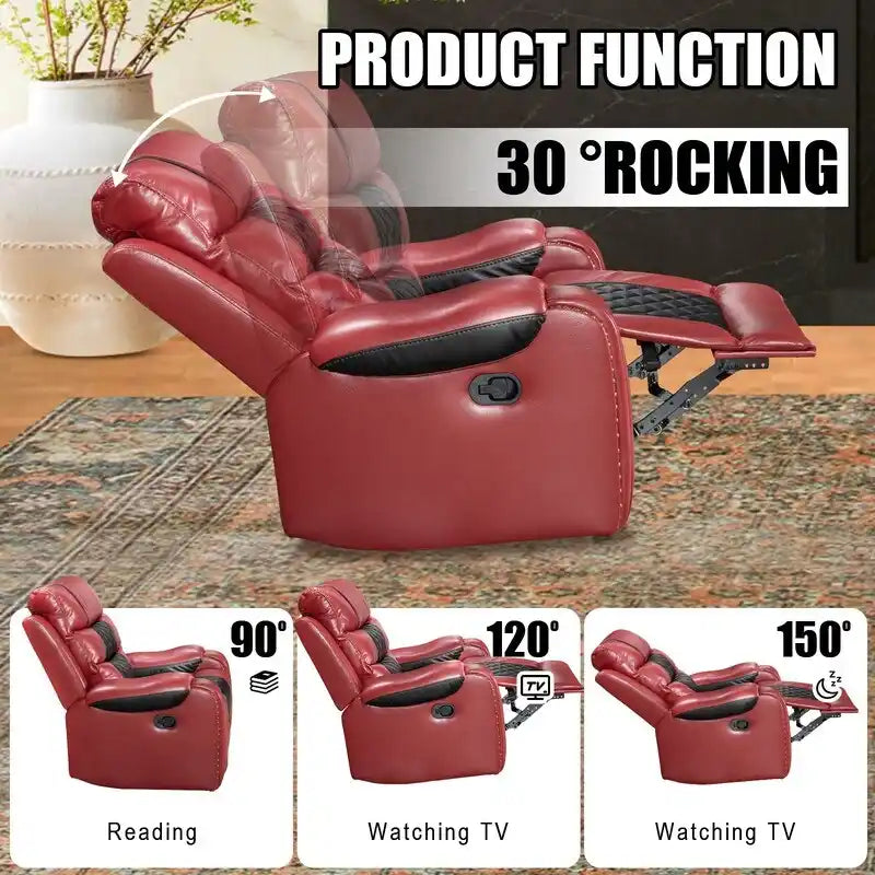 Μεγάλη Πολυθρόνα Recliner Αμερικάνικου Σχεδιασμού από Τεχνητό Δέρμα για το Σαλόνι