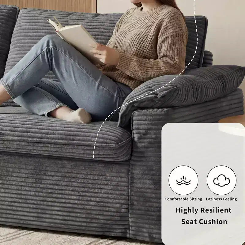 Καναπές Dyonery 86 Cloud Loveseat, Βαθύ Κάθισμα & Μαξιλάρια Φαρδύς Μπράτσων, Στιβαρός Σκελετός, Εργονομικός Σχεδιασμός που Επιτρέπει την Αναπνοή του Υφάσματος