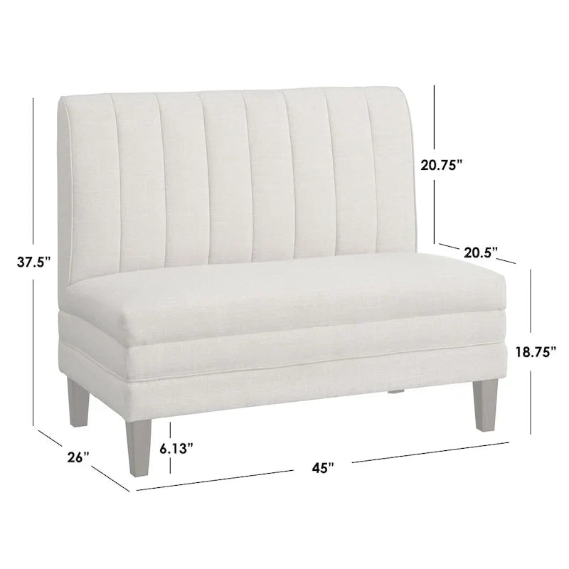 Lifestorey Kerrington 3-Piece Channel Back Upholstered Banquette Set