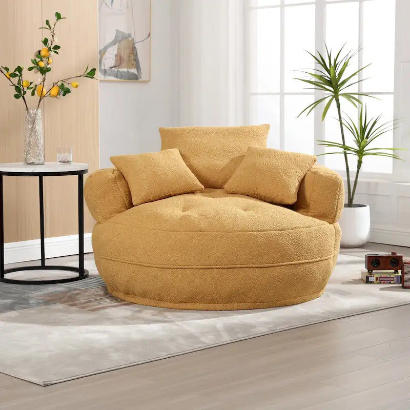 Στρογγυλή πολυθρόνα-πουφ ¨C Λευκό/Μπλε/Γκρι/Κίτρινο/Πορτοκαλί/Φούξια/Σκούρο Μπλε/Πράσινο, Μονό & Διπλό κάθισμα