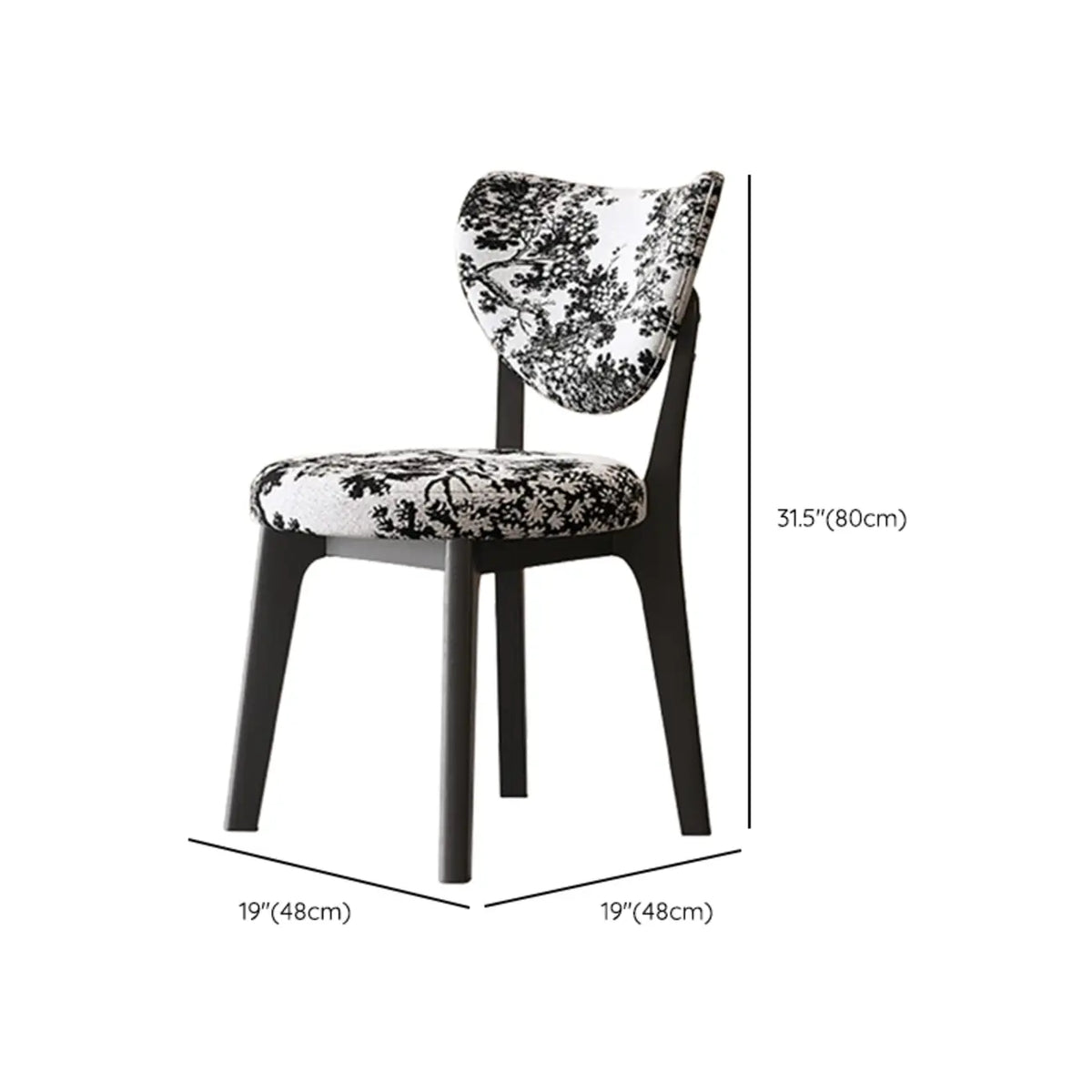 Modern Faux Leather Wingback Armless Dining Chair