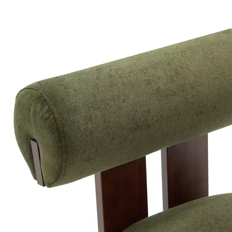 Christopher Knight Home Chariya Μοντέρνα Πολυθρόνα από Ξύλο Καουτσουκόδεντρου με Βελούδινη Επένδυση και Κυλινδρική Πλάτη