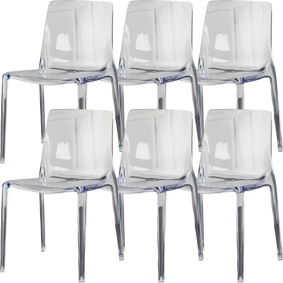 Amber Acrylic Armless Low Back Dining Chair