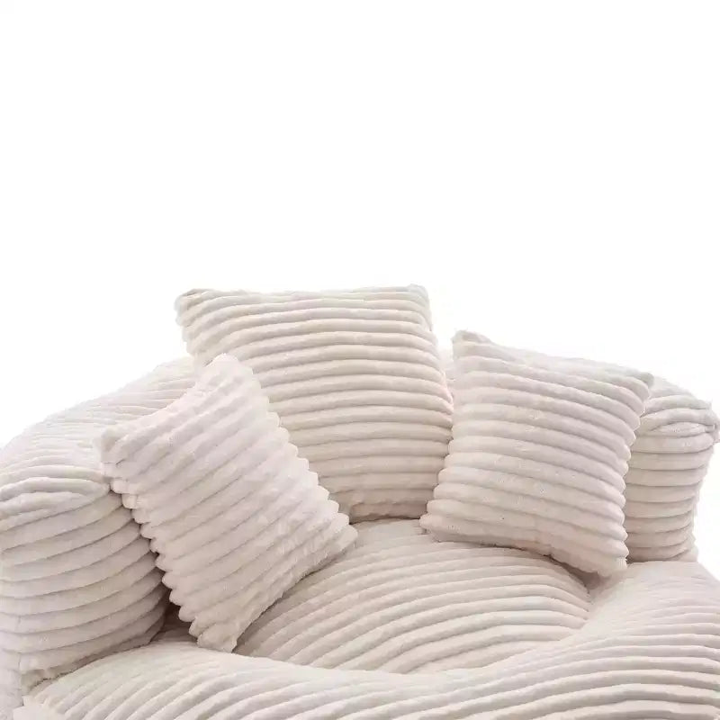 Καναπές Bean Bag για ενήλικες και παιδιά, υπερμεγέθης πολυθρόνα πουφ από κοτλέ ύφασμα με 3 μαξιλάρια και μπράτσα για το σαλόνι και την κρεβατοκάμαρα