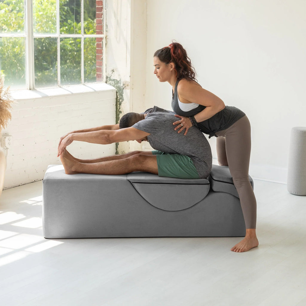 Avana Kami Μετατρέψιμη Σεζλόνγκ / Yoga & Μασάζ - Υποπόδιο 2-σε-1 με Κρυφή Αναδιπλούμενη Πολυθρόνα Yoga, Microvelvet - N/A