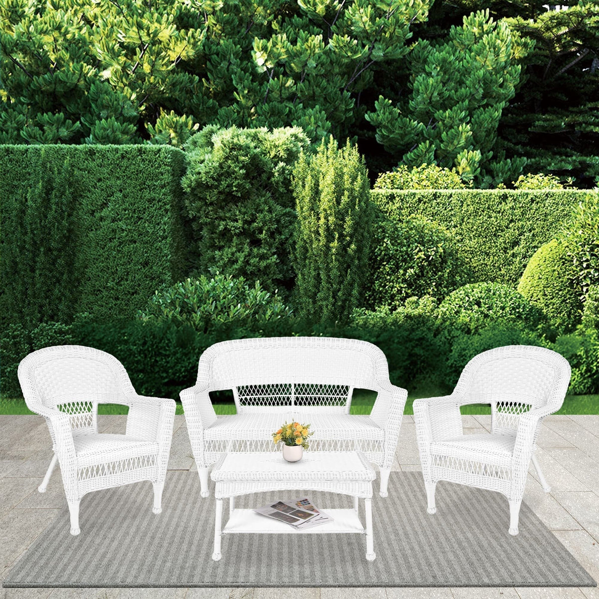 Wicker Patio 4-piece Conversation Set