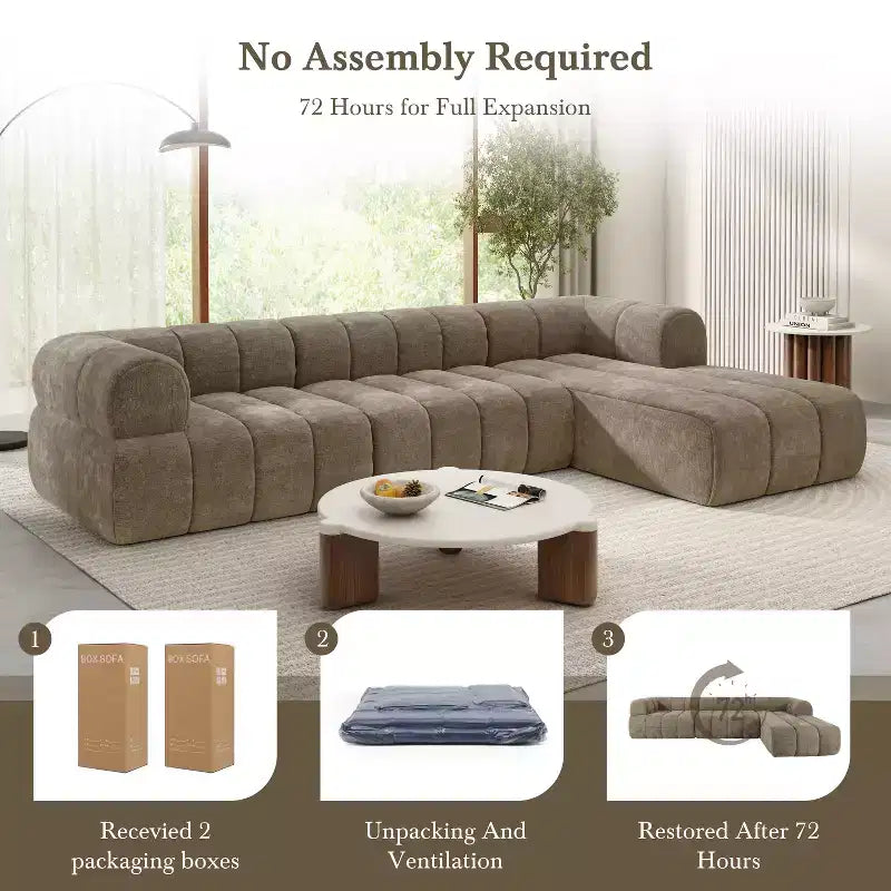 Μοντέρνος γωνιακός καναπές σε σχήμα L Christopher Knight Home Keri 122 με αφρό υψηλής πυκνότητας και χαμηλή πλάτη