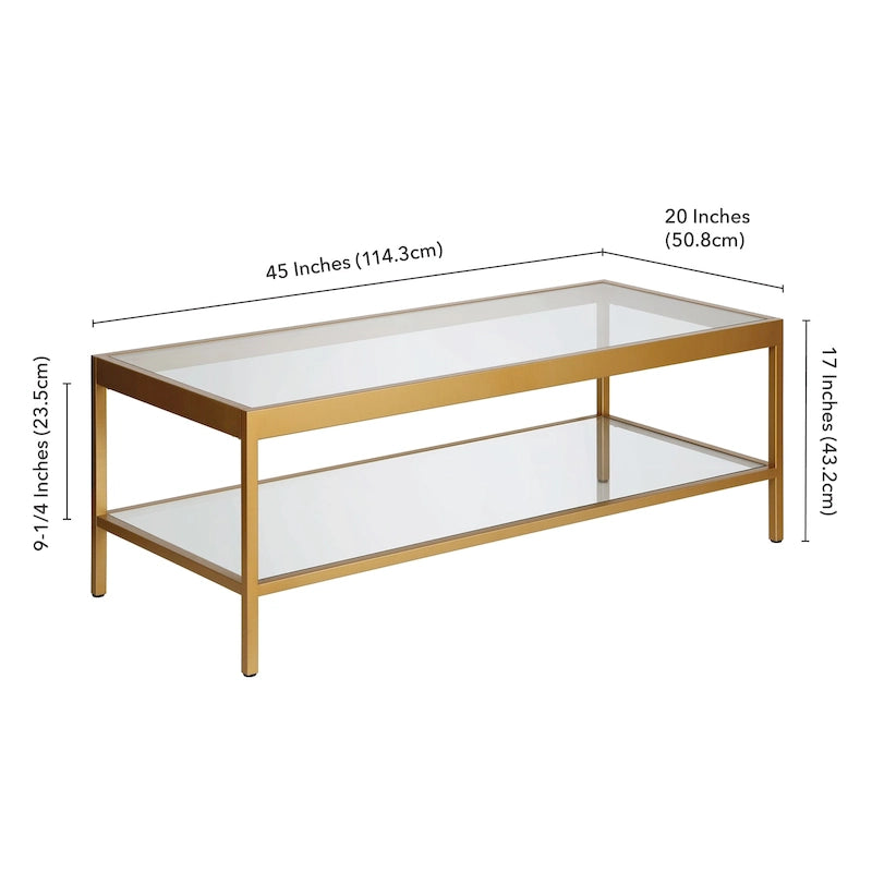 Alexis Metal and Glass Coffee Table