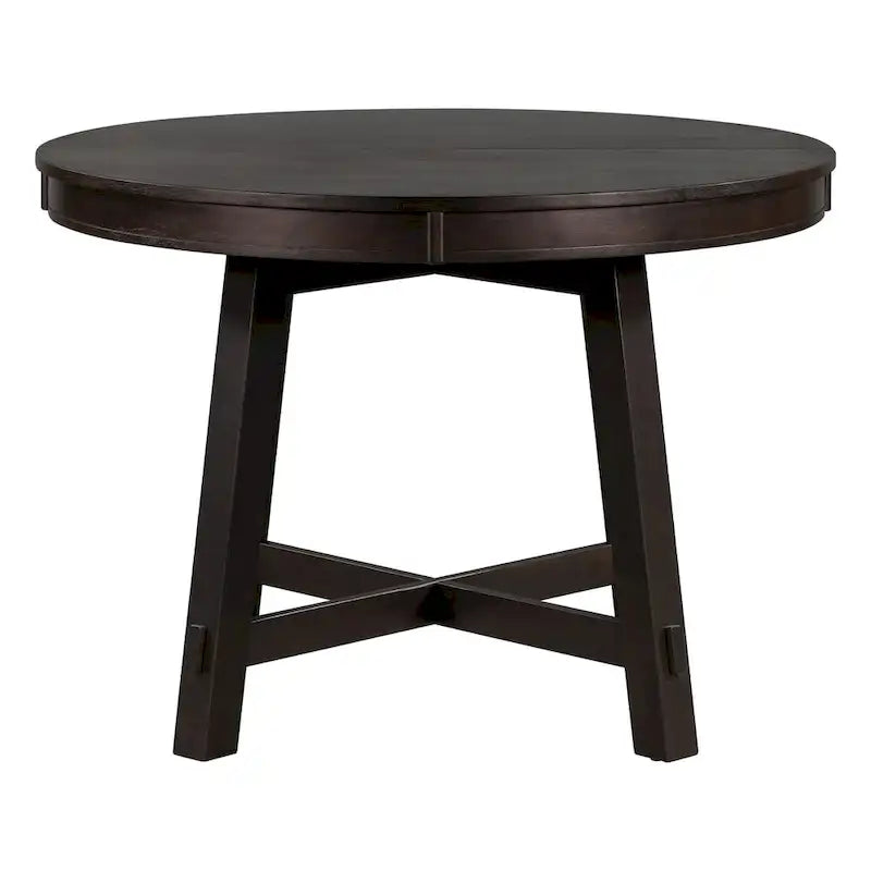 Farmhouse Round Extendable Dining Table with 16 Leaf Wood Kitchen Table