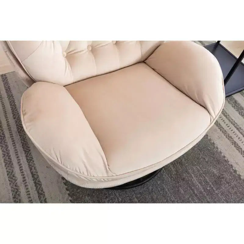 Πολυθρόνα Velvet Accent Okak με υποπόδιο, μοντέρνα πολυθρόνα σαλονιού χωρίς μπράτσα σε στυλ Mid-Century, μαλακή και άνετη πολυθρόνα για παρακολούθηση τηλεόρασης, gaming
