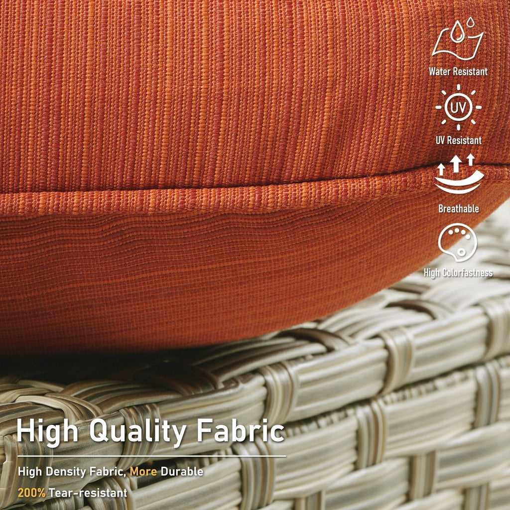 HOOOWOOO 2-piece High Back Wicker Rattan Outdoor Patio Chair Set