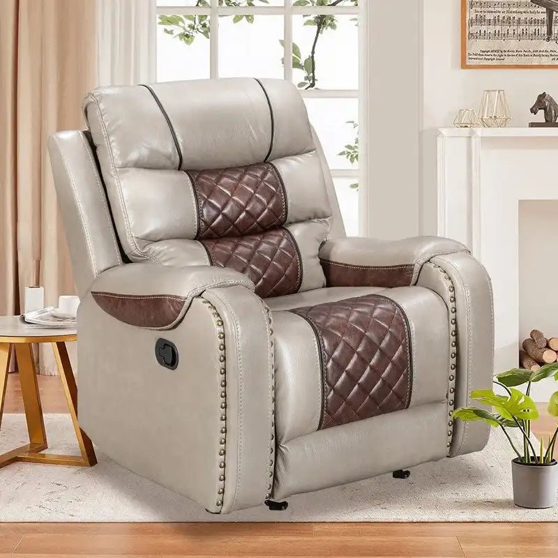 Μεγάλη Πολυθρόνα Recliner Αμερικάνικου Σχεδιασμού από Τεχνητό Δέρμα για το Σαλόνι