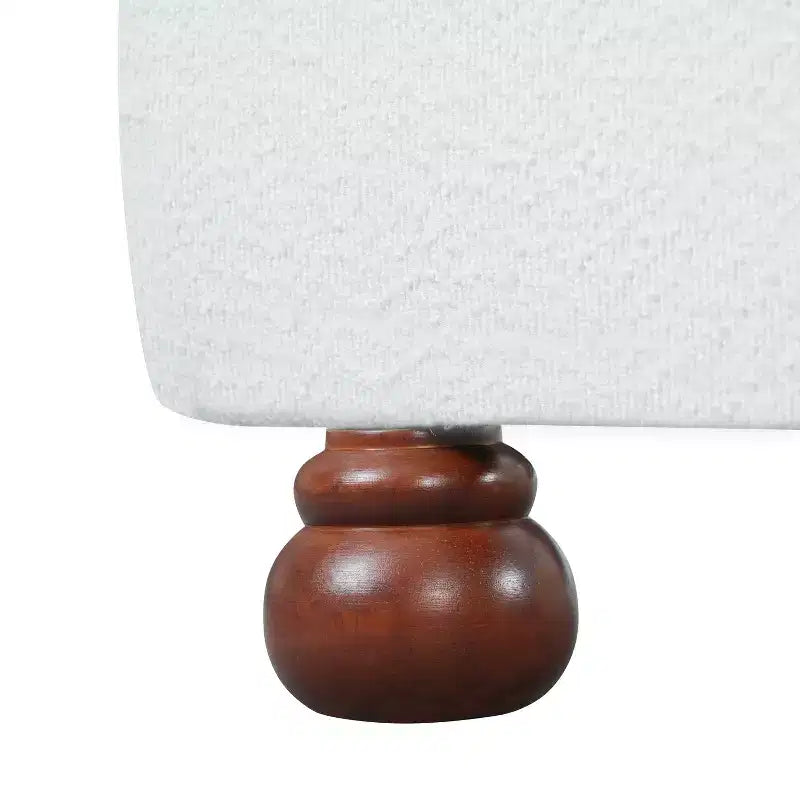Κρεβάτι με επένδυση boucle Christopher Knight Home Matteo, μοντέρνο, από ξύλο καουτσουκόδεντρου