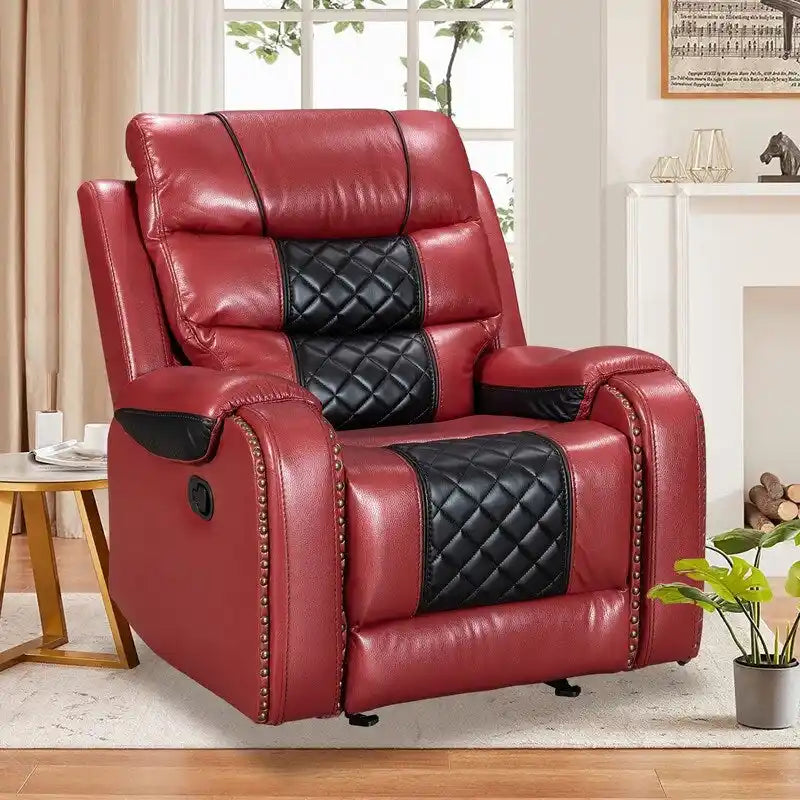 Μεγάλη Πολυθρόνα Recliner Αμερικάνικου Σχεδιασμού από Τεχνητό Δέρμα για το Σαλόνι