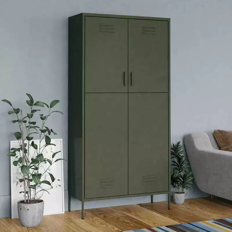 vidaXL Ντουλάπα Ελαιόπρασινη 35,4x19,7x70,9 εκ. από Ατσάλι