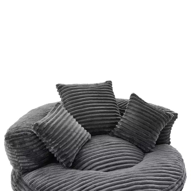 Καναπές Bean Bag για ενήλικες και παιδιά, υπερμεγέθης πολυθρόνα πουφ από κοτλέ ύφασμα με 3 μαξιλάρια και μπράτσα για το σαλόνι και την κρεβατοκάμαρα