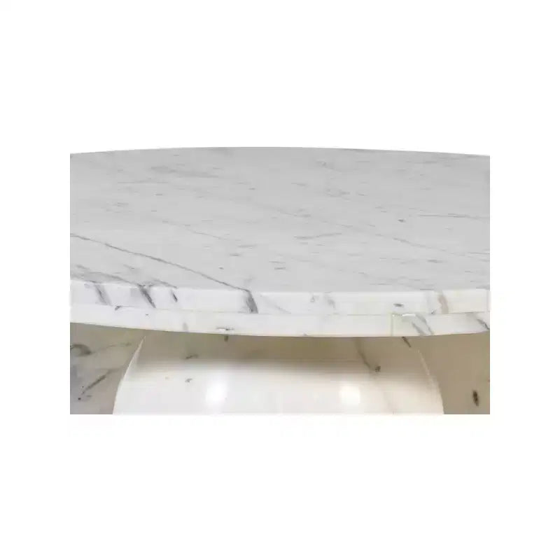Round Marble Coffee Table with Sphere Legs, Multicolor, Seats 4â€?