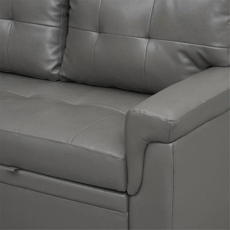 Convertible Reversible Sectional Sofa with Pull-Out Sleeper Bed, Hidden Storage Chaise, and Durable Legs