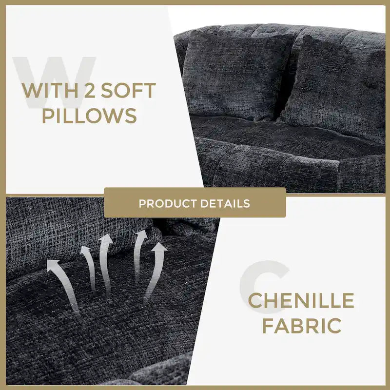 GDFStudio - Καναπές 2 Θέσεων Laurel Chenille Lazy με Αφρό Υψηλής Πυκνότητας και Υπερμεγέθη Άνεση