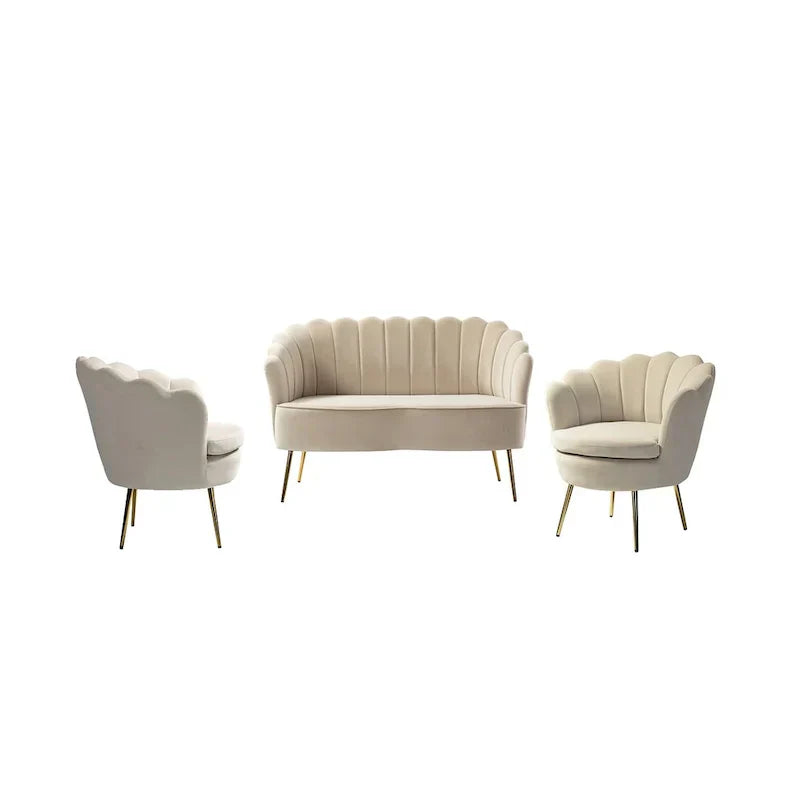 Xabier 52 in. 3 Piece Living Room Set by HULALA HOME