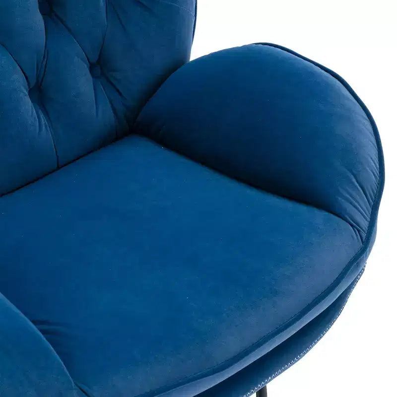 Πολυθρόνα Velvet Accent Okak με υποπόδιο, μοντέρνα πολυθρόνα σαλονιού χωρίς μπράτσα σε στυλ Mid-Century, μαλακή και άνετη πολυθρόνα για παρακολούθηση τηλεόρασης, gaming