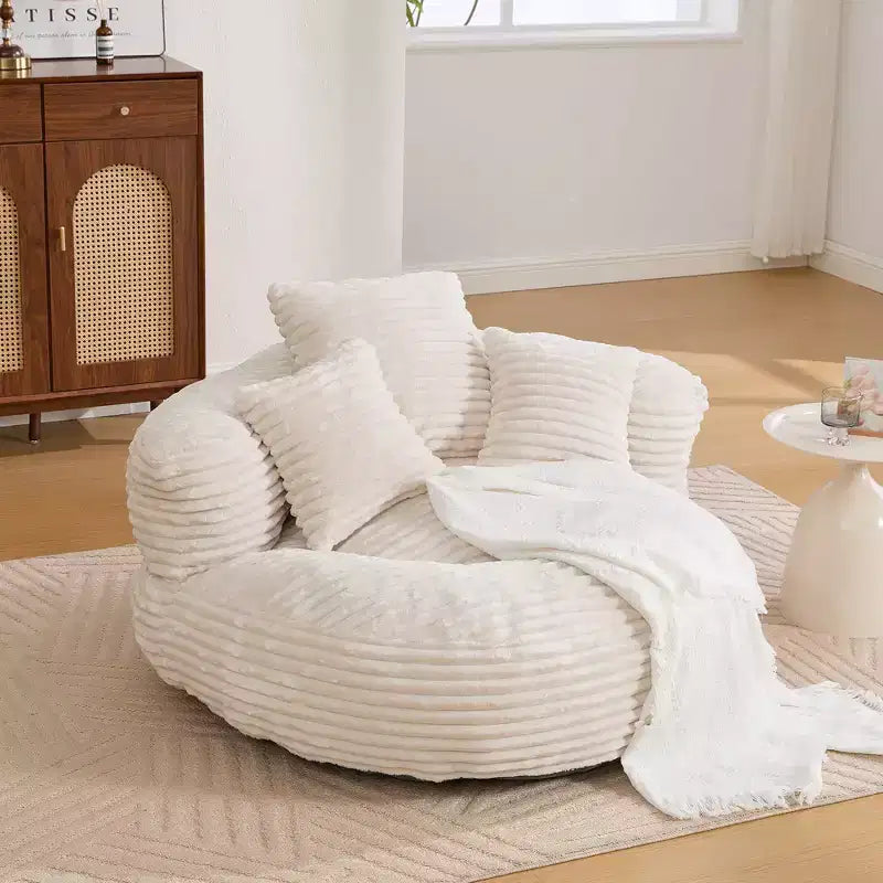 Καναπές Bean Bag για ενήλικες και παιδιά, υπερμεγέθης πολυθρόνα πουφ από κοτλέ ύφασμα με 3 μαξιλάρια και μπράτσα για το σαλόνι και την κρεβατοκάμαρα