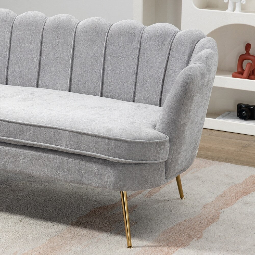 Small Mini Room Couch Two-Seater Sofa with Gold Metal Leg - 2 Seat
