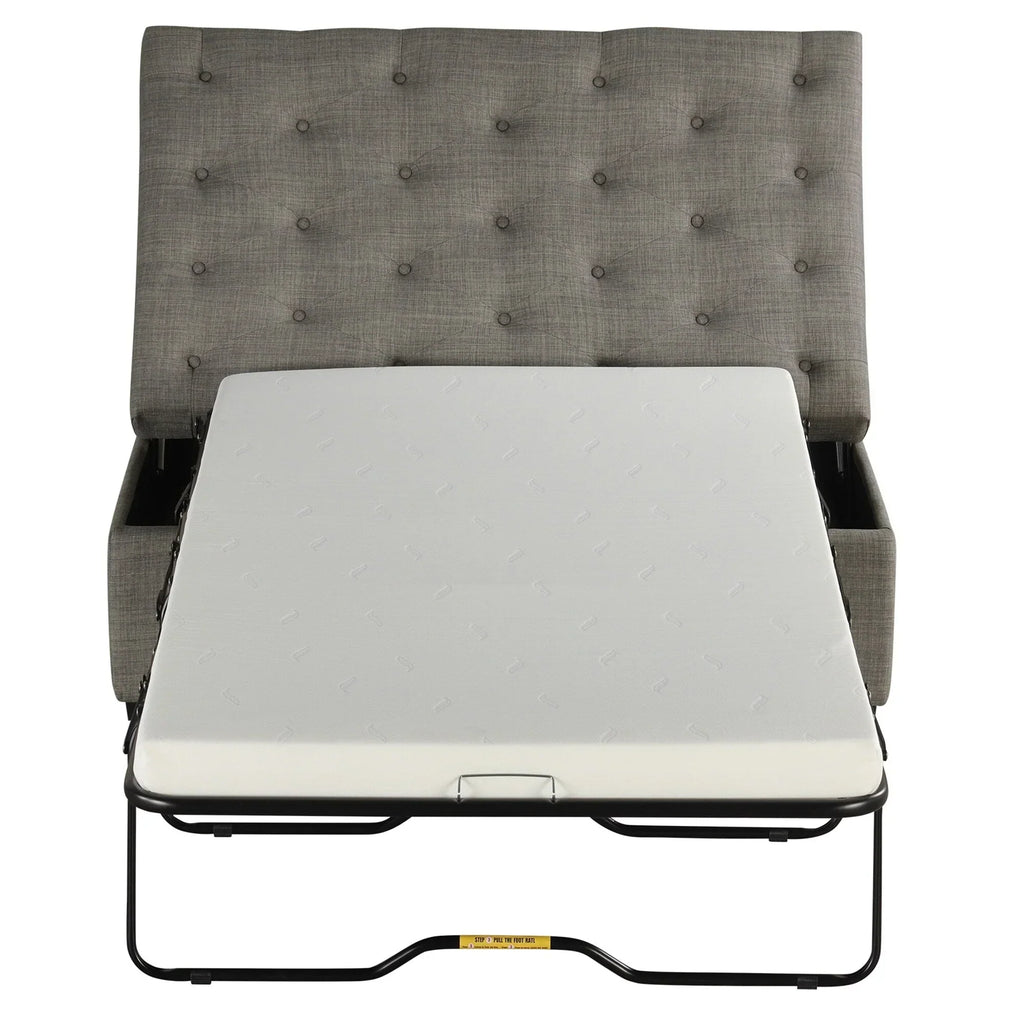 Folding Sofa Bed, 49.6 Ottoman with a Folding Sofa Bed, Convertible Ottoman Sleeper with Memory Mattress and Tufted Design