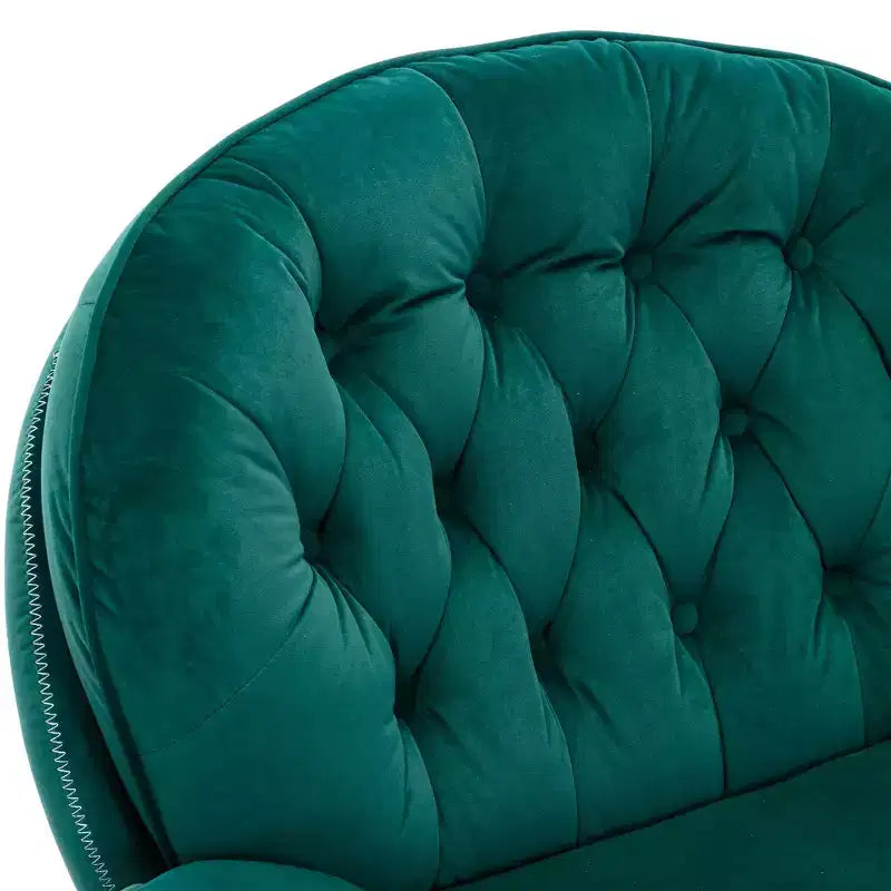 Πολυθρόνα Velvet Accent Okak με υποπόδιο, μοντέρνα πολυθρόνα σαλονιού χωρίς μπράτσα σε στυλ Mid-Century, μαλακή και άνετη πολυθρόνα για παρακολούθηση τηλεόρασης, gaming