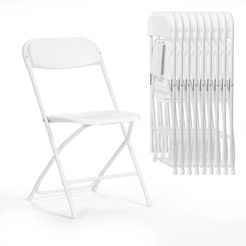 10 Pack Plastic Folding Chair 350lb. Capacity for Events Office Wedding Party Picnic Kitchen Dining