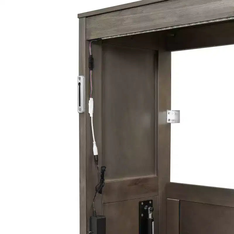 Επικλινές κρεβάτι (Murphy bed) μεγέθους Twin με φως LED, που αναδιπλώνεται σε ντουλάπι, κρυφό επιτοίχιο κρεβάτι για ξενώνα
