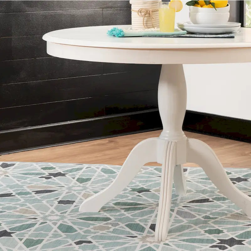 Round Solid Wood Pedestal Table