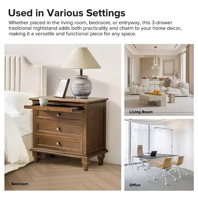 Giorgio 3 - Τραπεζάκι σαλονιού με 3 συρτάρια και ενσωματωμένες πρίζες, σετ των 2 | HULALA HOME