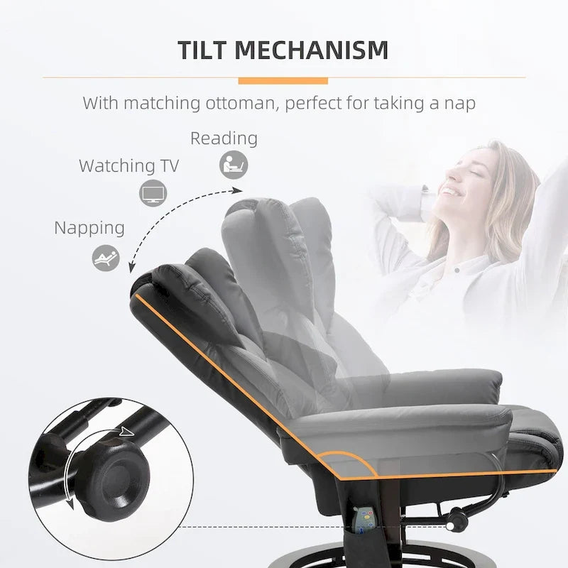 Πολυθρόνα μασάζ HOMCOM με υποπόδιο