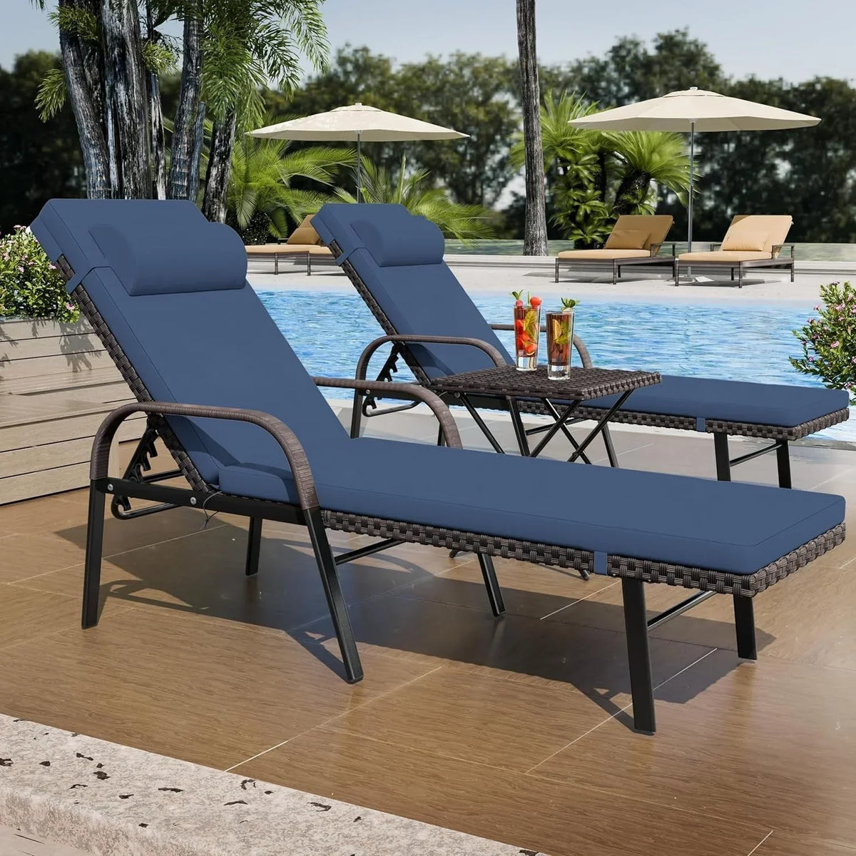 Kullavik 3-PiecesOutdoor Chaise Lounge Set