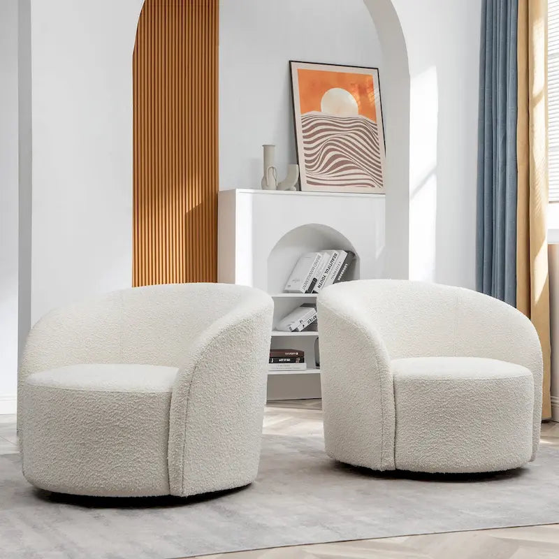 KINWELL Πολυθρόνα Barrel με περιστρεφόμενη βάση, 34" (Σετ των 2)