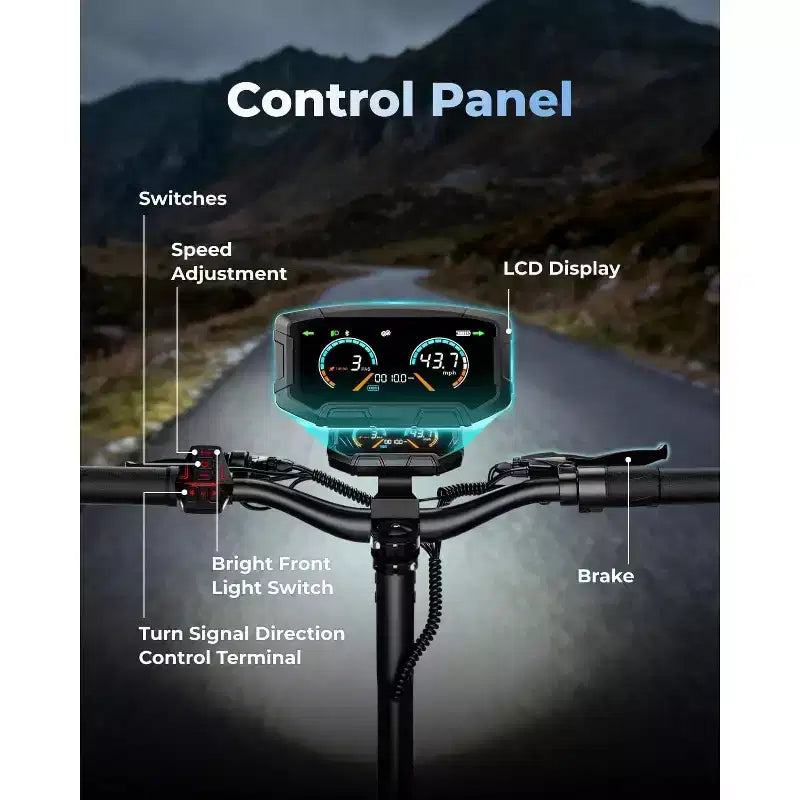Ηλεκτρικό πατίνι ECOLEAP L7 PRO για ενήλικες, διπλός κινητήρας αιχμής 4000W, ταχύτητα 70 χλμ./ώρα, αυτονομία 120 χλμ., διπλή ανάρτηση, δισκόφρενα εμπρός & πίσω, πιστοποίηση UL