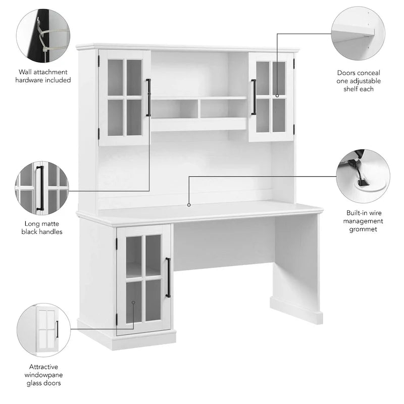 Γραφείο υπολογιστή Westbrook 60W με ραφιέρα από την Bush Furniture
