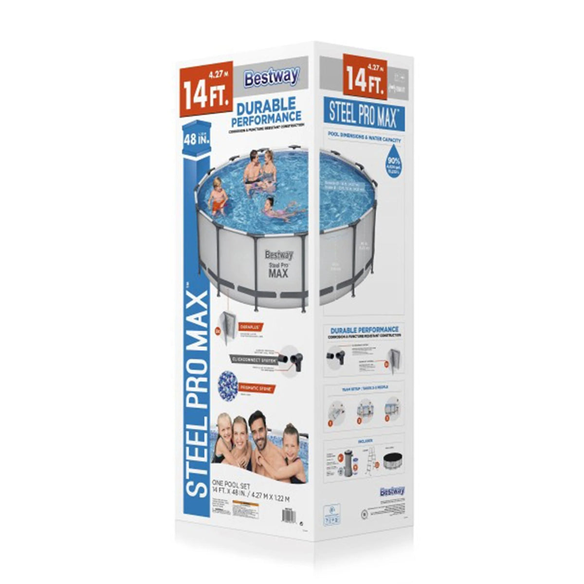 Στρογγυλή υπέργεια πισίνα Bestway Steel Pro MAX με αντλία και κάλυμμα