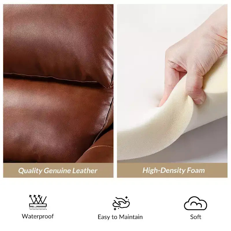 Σετ 2 Πολυθρόνων Elisabete Modern Wingback από Γνήσιο Δέρμα με Ανακλινόμενο Μηχανισμό και Διακοσμητικά Τρουκς για το Σαλόνι και την Κρεβατοκάμαρα| ART OF LIVING DESIGNS