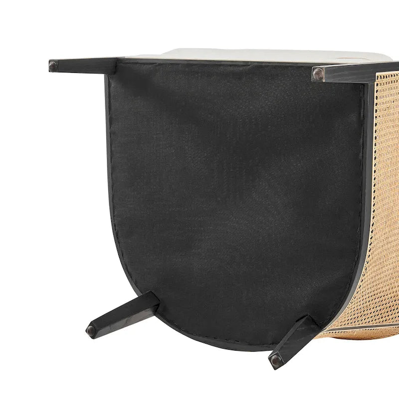 Tillman Linen Accent Arm Chair with Rattan