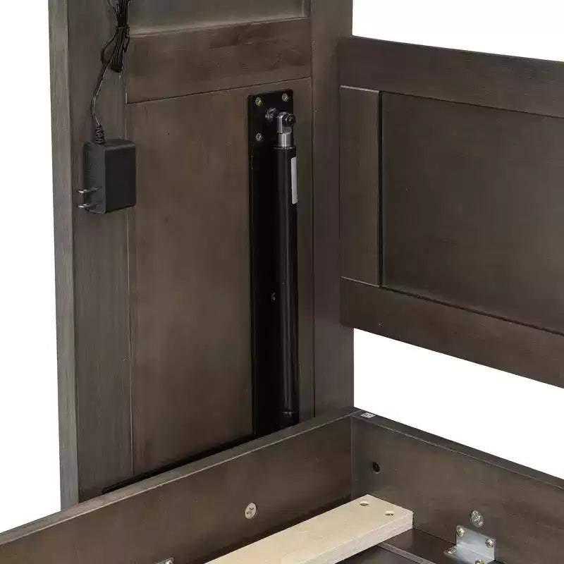 Επικλινές κρεβάτι (Murphy bed) μεγέθους Twin με φως LED, που αναδιπλώνεται σε ντουλάπι, κρυφό επιτοίχιο κρεβάτι για ξενώνα