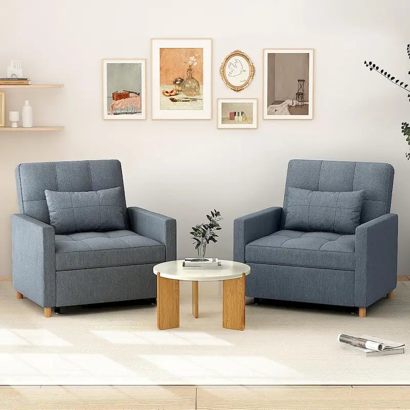 AECOJOY 3 in 1 Sleeper Sofa Chair w/ Pillow &Convertible Backrest