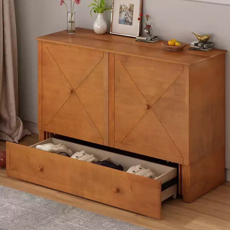 Mjkone Murphy Bed Queen, Αναδιπλούμενο κρεβάτι-ντουλάπι Cube με σταθμό φόρτισης & αποθηκευτικό χώρο