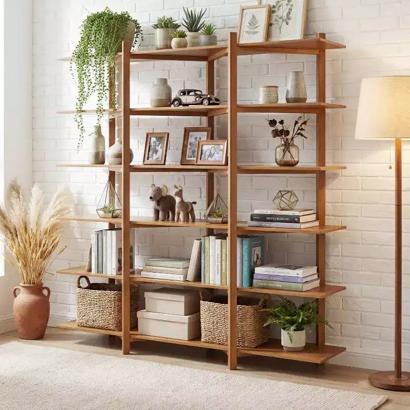 Ράφι Βιβλιοθήκη Christopher Knight Home Elliot Modern Wood 6 Επιπέδων Ανοιχτής Αποθήκευσης