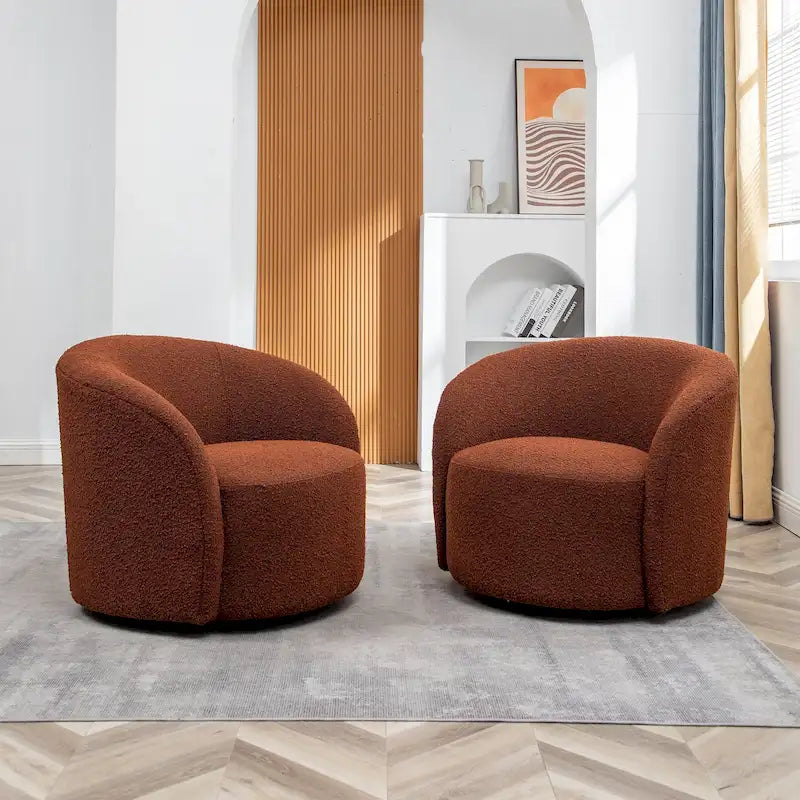KINWELL Πολυθρόνα Barrel με περιστρεφόμενη βάση, 34" (Σετ των 2)